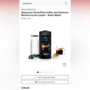 Originally $199 but only used 4 times. Also includes Nespresso frother!